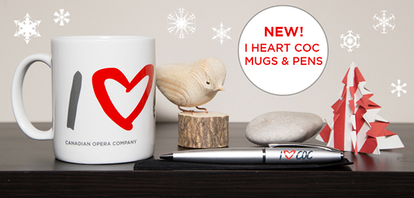 New at the COC Opera Shop: I heart COC mugs and pens